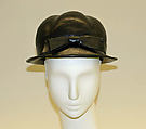 Hat, House of Balenciaga (French, founded 1937), leather, French