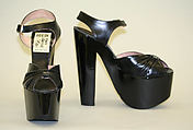 Sandals, Footlight Parade Inc., leather, wood, American