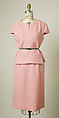Dress, House of Balenciaga (French, founded 1937), wool, leather, French
