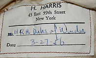 Trousers, H. Harris (American), wool, leather, American