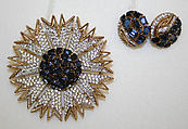 Jewelry set, Trifari American, metal, stones, rhinestones, American