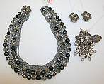 Jewelry set, crystal, metal, American