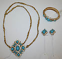 Jewelry set, Trifari  American, metal, plastic, stones, rhinestones, American