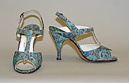 Evening sandals, Bottier Baudin, leather, French