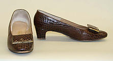 Pumps, crocodile skin, leather, American
