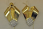 Clip, metal, stones, rhinestones, German