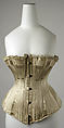 Wedding corset, silk, cotton, metal, American