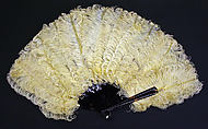 Fan, ostrich feathers, tortoiseshell, silk, American or European