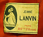 Evening coat, House of Lanvin (French, founded 1889), [no medium available], French