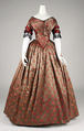Evening dress, silk, American or European
