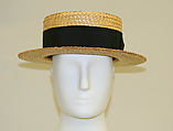 Boater, Brooks Brothers (American, founded 1818), straw, American