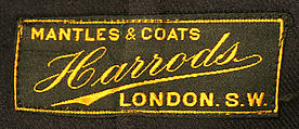Uniform, Harrods, Ltd. (British, founded London, 1834), (a, b) wool
(c) straw, British