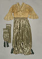 Evening dress, cotton, silk, French