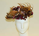 Hat, B. Altman & Co. (American, 1865–1990), silk, feathers, plastic, French