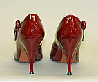 Pumps, leather, plastic (vinyl), American