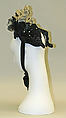 Bonnet, silk, feathers, raffia, American or European