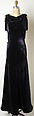 Dinner ensemble, Muriel King (American, 1900–1977), silk, American