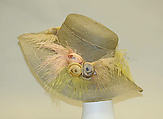 Hat, House of Lanvin (French, founded 1889), horsehair, silk, feathers, French