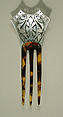 Comb, metal, plastic (cellulose nitrate), European