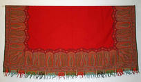 Shawl, wool, probably British