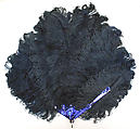 Fan, feathers, mother-of-pearl, American or European
