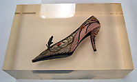 Evening shoes, House of Dior  French, silk, leather, glass beads, sequins, French
