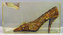 Evening shoes, House of Dior French, silk, leather, glass, sequins, metallic thread, French