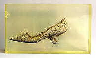 Evening shoes, House of Dior French, silk, leather, glass, metallic threads, French