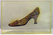 Evening shoes, House of Dior French, silk, leather, glass, metallic threads, French