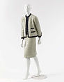 Suit, House of Chanel (French, founded 1910), wool, silk
c) silk
d,e) metal, French