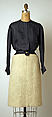 Suit, House of Chanel (French, founded 1910), wool, silk
c) silk
d,e) metal, French