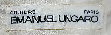 Dress, Emanuel Ungaro (French, 1933–2019), wool, French