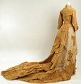 Wedding ensemble, silk, cotton, leather, linen, American