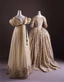 Evening dress, cotton, metallic thread, French