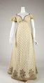 Evening dress, cotton, metallic thread, French