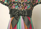 Evening dress, Sarmi, silk, metallic thread, plastic, American
