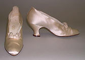 Evening shoes, Arthur Burt (American), silk, glass, American