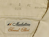 Evening shirt, cotton, American