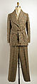 Pantsuit, Kasper  American, wool, leather, American