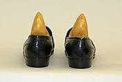 Moccasins, leather, wood, plastic, British
