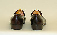 Moccasins, leather, wood, plastic, British