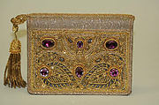 Evening bag, metallic thread, silk, probably European
