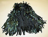 Evening cape, silk, feathers, French