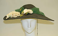 Hat, House of Patou (French, founded 1914), straw, silk, American