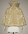 Evening cape, wool, silk, metallic, probably French