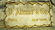 Walking suit, B. Altman & Co. (American, 1865–1990), cotton, silk, metallic thread, American