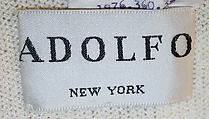 Evening dress, Adolfo (American, born Cuba, Cárdenas 1923–2021 New York), synthetic fiber, American