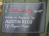 Jacket, John Weitz (American, born Germany, 1923–2002), wool, British