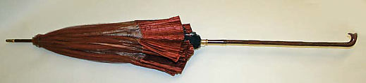 Parasol, silk, cotton, wood, American or European