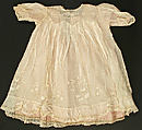 Dress, linen, silk, probably French